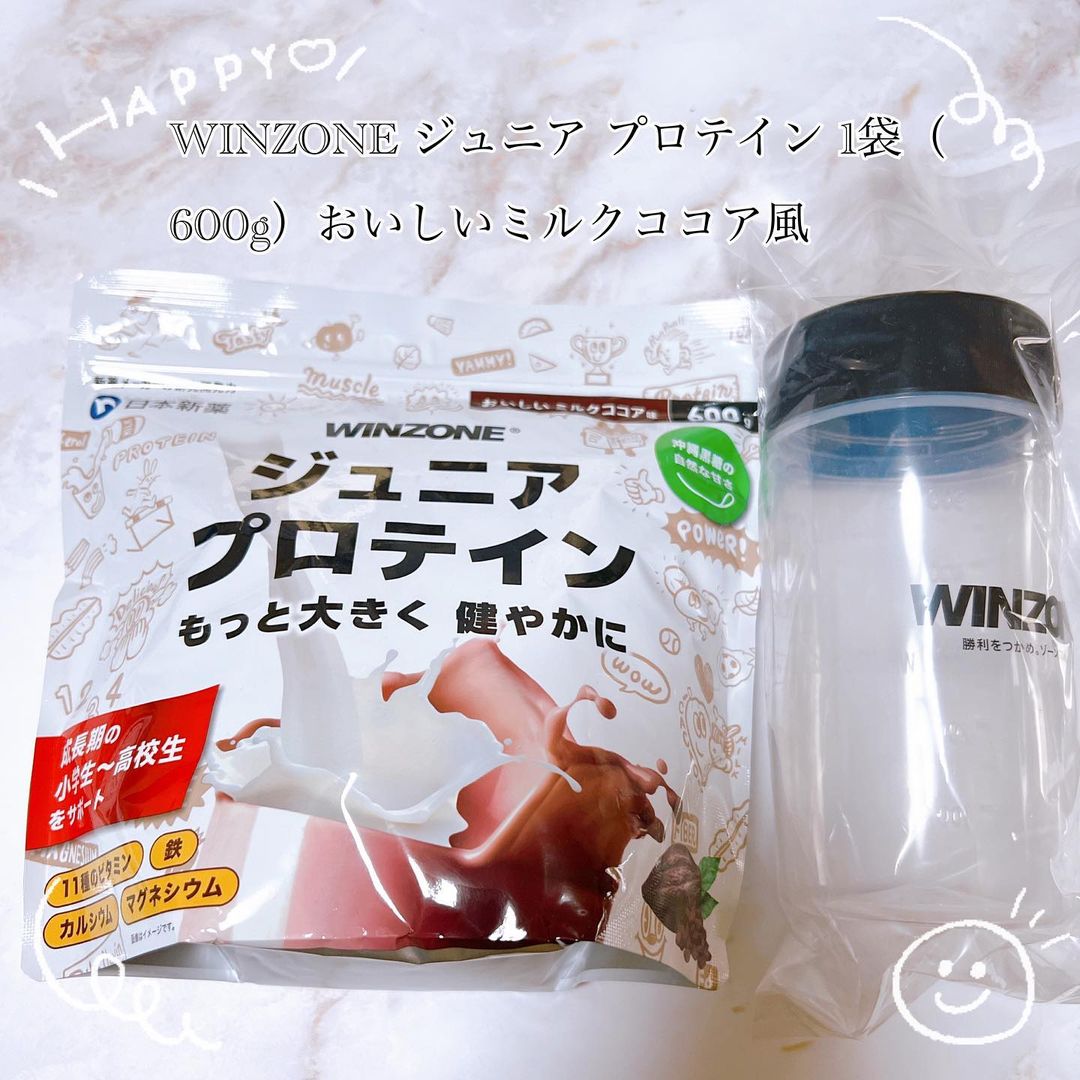 口コミ投稿：fukumaru.5｡*⑅୨୧┈┈┈┈┈┈┈┈┈୨୧⑅*｡日本新薬 様𓊆WINZONE ジュニア プロテイン 1袋（600g…