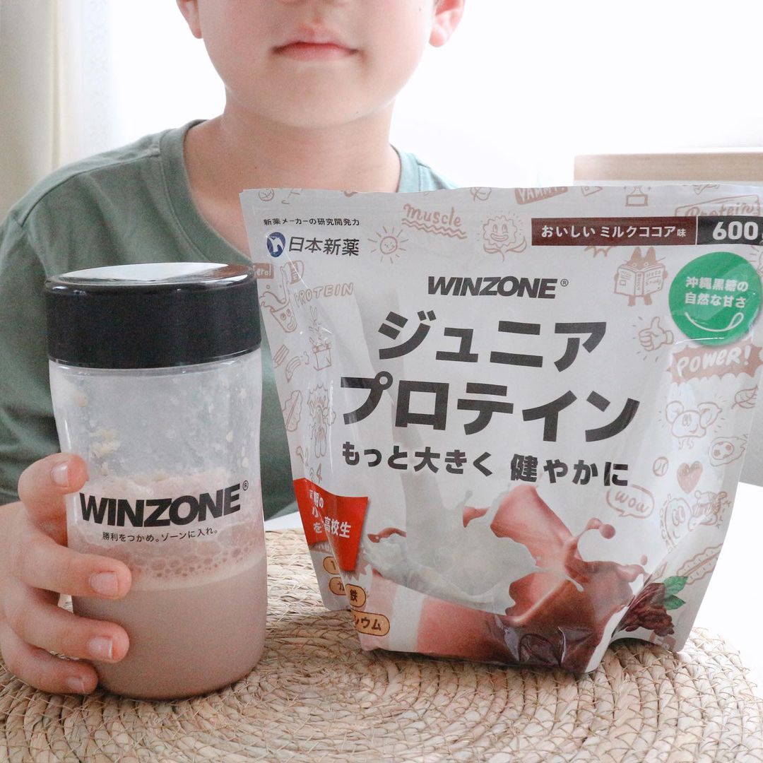 口コミ投稿：.息子がWINZONE ジュニア プロテイン おいしいミルクココア風味を毎日飲んでいます✨.…