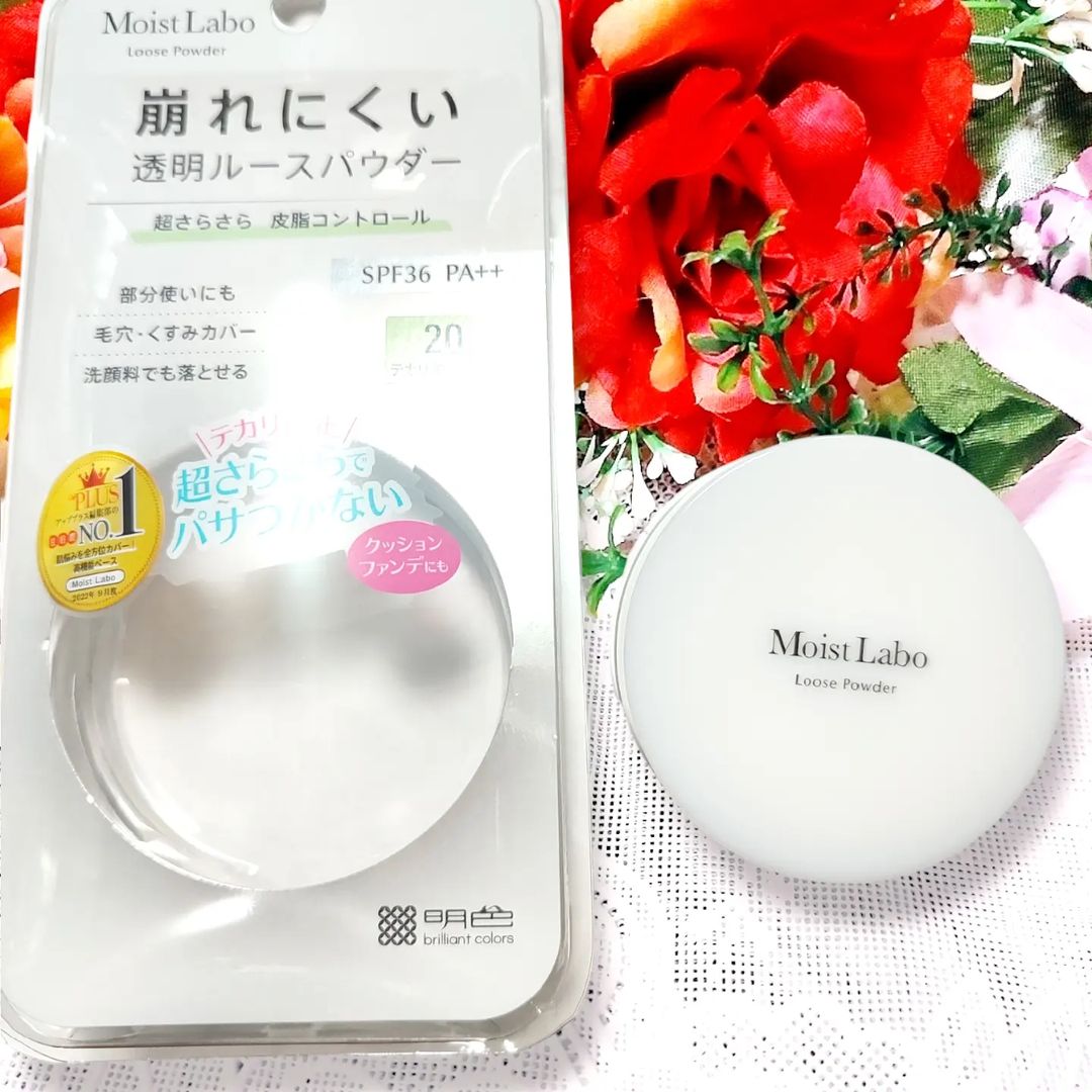 口コミ投稿：*⁡⁡モイストラボ　ルースパウダー 〈テカリ防止タイプ〉を使ってみました✨⁡⁡⁡⁡●皮脂…