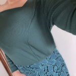❁⃘*.ﾟ꧁7分袖レース切り替えドッキングワンピース꧂胸が大きい女性のためのドッキングワンピース👗胸が大きいと服が膨張して太って見えたりすることが多いのが悩みでした🥲けどこのワンピ…のInstagram画像