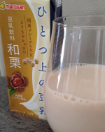 u0040marusanai_official ひとつ上の豆乳和栗国産プレミアム大豆　るりさやか使用栗は好きだけど普段　あまり豆乳を飲んでなかった試してみたら豆乳臭さがまったく気になら…のInstagram画像