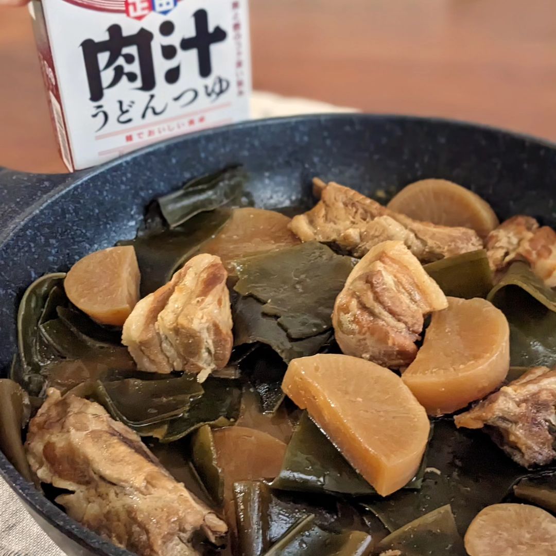 口コミ投稿：豚バラ大根♪味付けには正田醤油のうどんつゆを使いました！うどんつゆのおかげで味が…