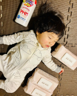 #PR One-year-old child who drinks and eats well🍼🤣The consumption of butt wipes is huge🤣🤣🤣Best thi…のInstagram画像