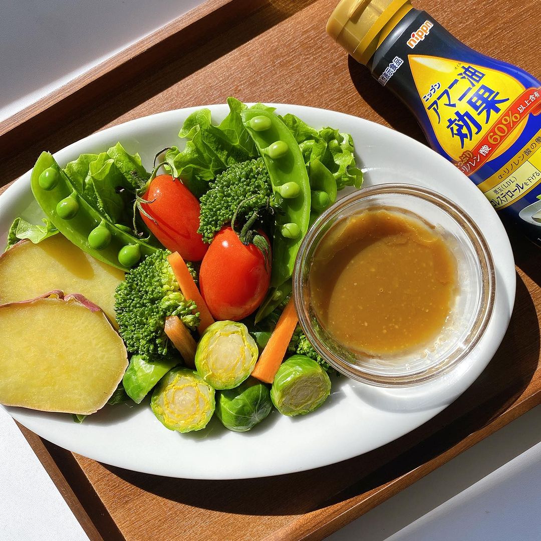 口コミ投稿：今日はバーニャカウダに『ニップン アマニ油』を加えて💗たくさんのお野菜を一度に食…