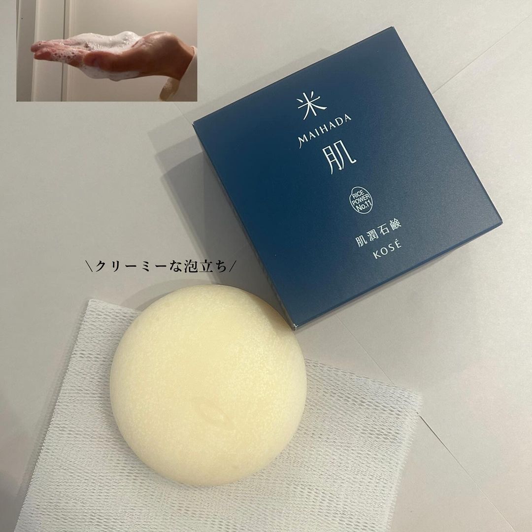 口コミ投稿：【PR】KOSE米肌_肌潤石鹸 🌾.クリーミィで豊かな泡が、毛穴の汚れや古い角質をすっき…