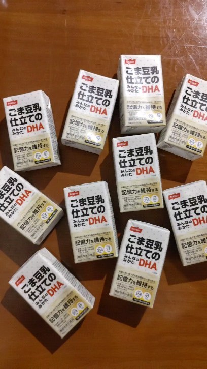 口コミ投稿：食事と一緒に「ごま豆乳仕立てのみんなのみかたDHA」！豆乳と黒ごまのコクと香ばしさ…