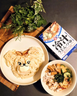 #PR #正田醤油株式会社 連日暑いですね(~Q~;)一昨日は晩ごはんを冷しゃぶサラダにし昨日は初の冷汁うどんを作りました。具はきゅうり、豚しゃぶ、みょうが、大葉、味椎茸、とろろ入れすぎて…のInstagram画像