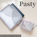 Pasty（パスティ） PCケース／ガジェットポーチを使っています♪「パスティ」シリーズのかわいいパステルカラーの世界観をそのままに、本体は透け感があり、軽量なメッシュ素材を使用！中身を確…のInstagram画像