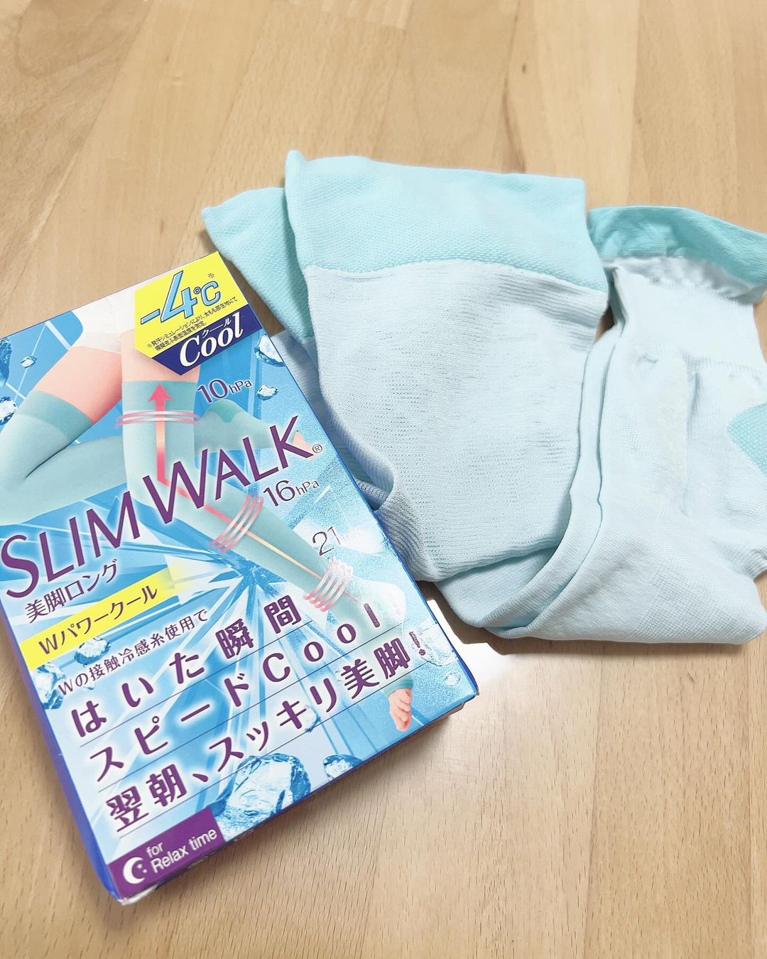 口コミ投稿：スリムウォーク美脚ロングWパワークール💫⁡太ももまでしっかり着圧できて、日中の疲れ…