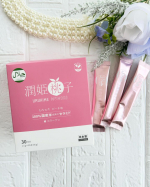 大好きな潤姫桃子😆✨✨100％国産米由来のグルコシルセラミド配合。さらにコラーゲンや4種のビタミンも配合したパウダータイプのサプリメント🍑さらさらしたパウダーでのピーチ味がとにかく美味しい❣️…のInstagram画像