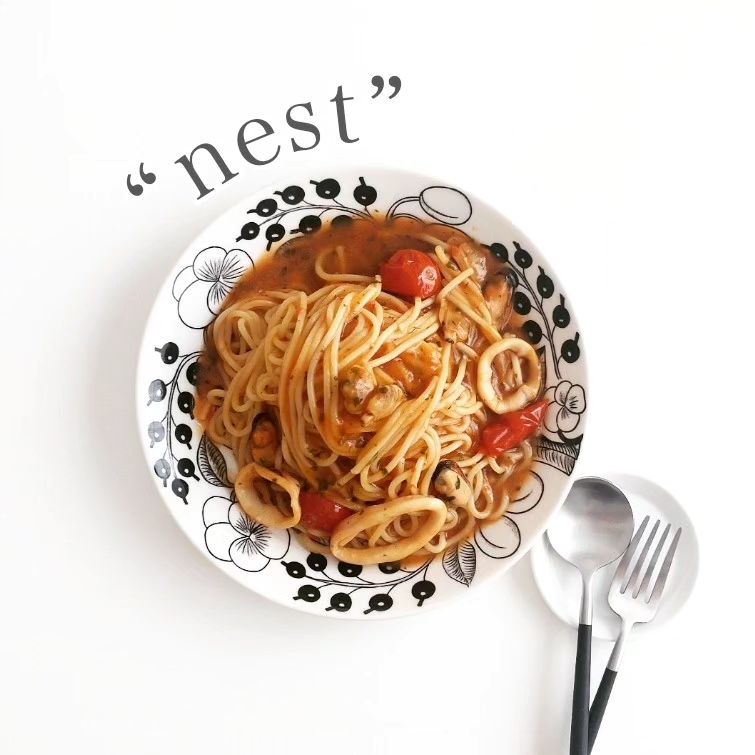 口コミ投稿：.パスタが大好きな私のお昼ごはんは、こちら。.▶nest　“ムール貝と北海道産イカのペ…