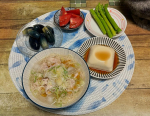 中年1人ご飯🍚・冷しゃぶそうめん・ナス漬け🍆・切っただけトマト🍅・茹でただけアスパラ・冷奴冷しゃぶ作る時は、りゅうじさんの作り方で。ボコボコ茹でない、氷水に取らない、冷やさない。りゅうじさ…のInstagram画像