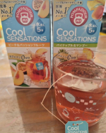 POMPADOUR　Cool SENSATIONピーチ＆パッションフルーツパイナップル＆マンゴー私はピーチの方が好みでした🎵水出し5分で飲める手軽さ🙆ほのかな甘みでカフェインレス、寝る前で…のInstagram画像