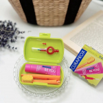 【トラベルセット クラプロックスビーユー】試してみました🦷カラフルでかわいい〜😆❤💜💛💚💙コンパクトに持ち運びできるオーラルケアセット🦷☑歯ブラシ☑歯間ブラシホルダー☑歯間ブラシ☑歯…のInstagram画像