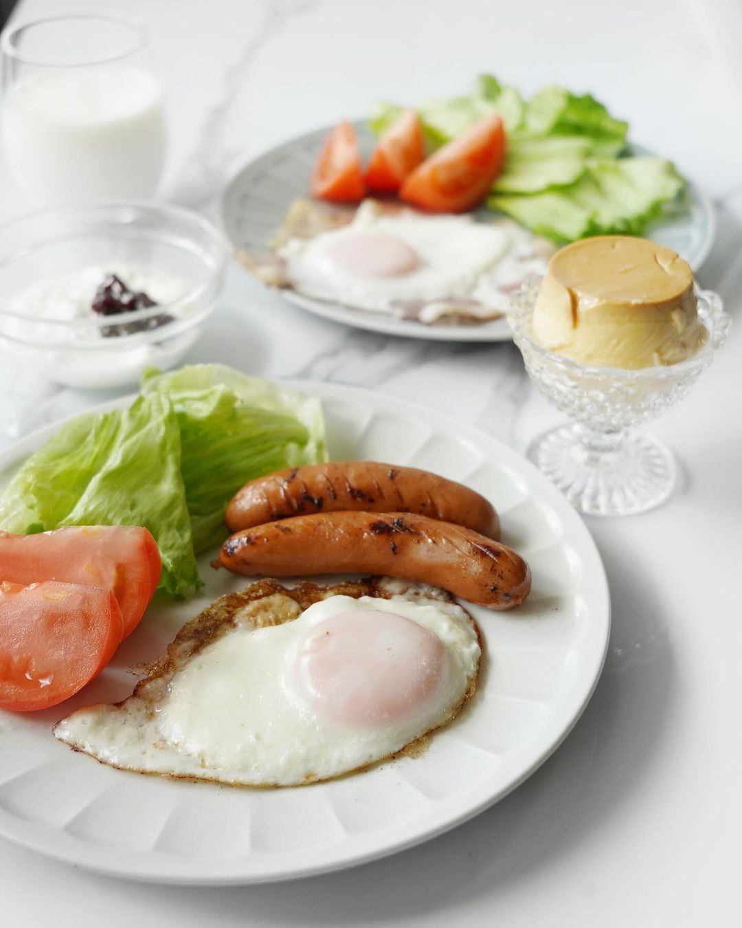 口コミ投稿：☀️今日はユーコープのお試しセットで朝ごはんを作ってみました！味菜卵で作った目玉…