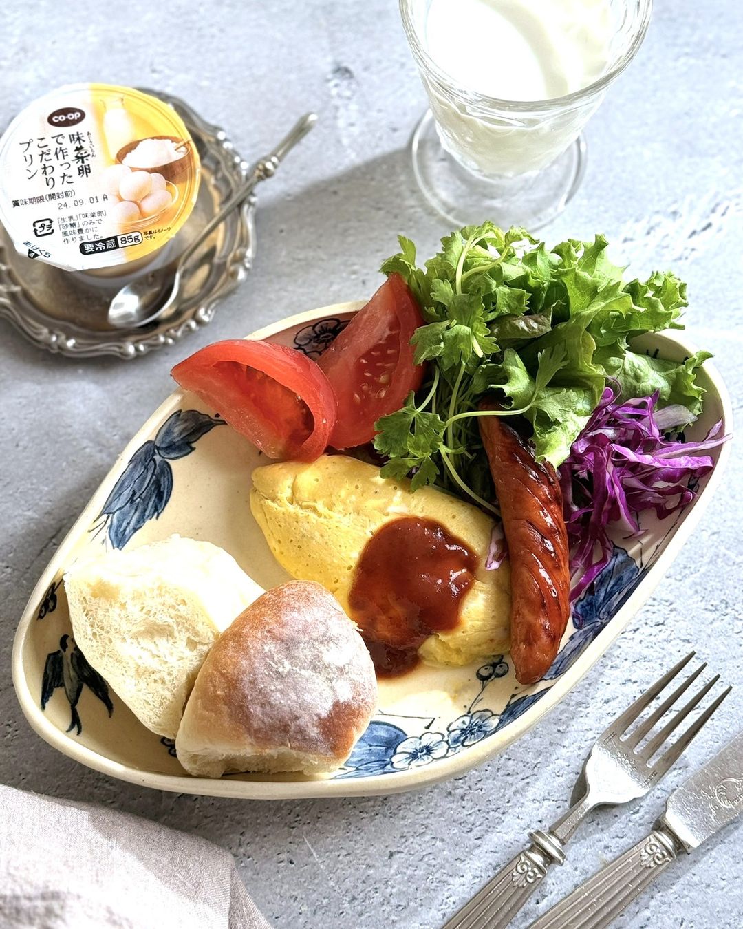 口コミ投稿：休日の朝ごはん CO-OPの「お試しセット」を使ってパンモーニングを作りました。お試…