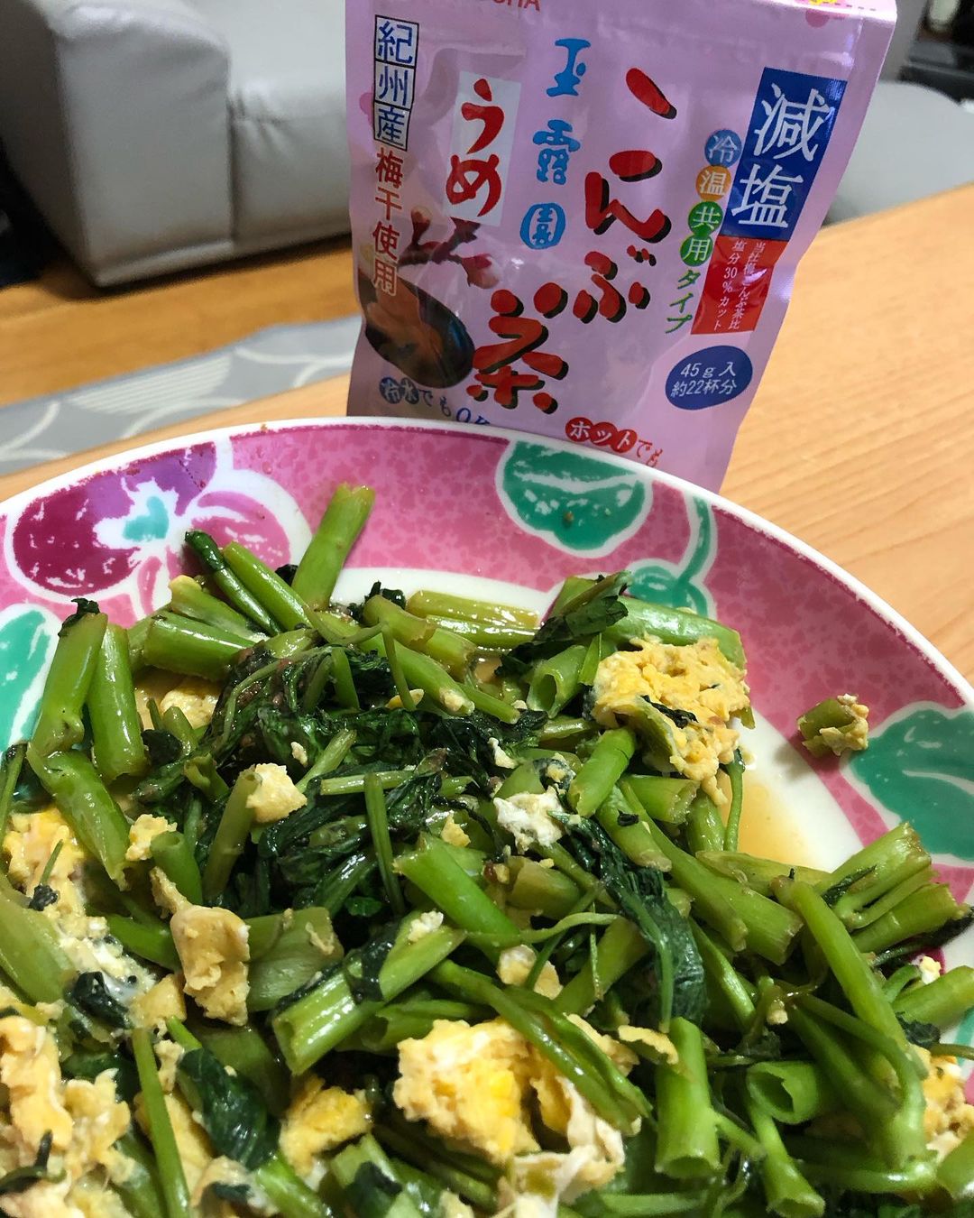 口コミ投稿：#大好きな玉露園様の減塩梅こんぶ茶を使用して、#空芯菜玉子炒めを作りました。調味…