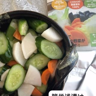 口コミ投稿：美味しい浅漬けの素で浅漬け作りました。暑い日は朝から何もしたくない野菜料理をだ…