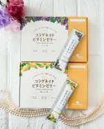 新田ゼラチンダイレクト様の💗コラゲネイドビタミンゼリー〈グレープ味〉 １箱（20g×15本）🍇コラゲネイドビタミンゼリー〈柚子レモン味〉１箱（20g×15本）🍋のレビューです✨大好きなコラ…のInstagram画像