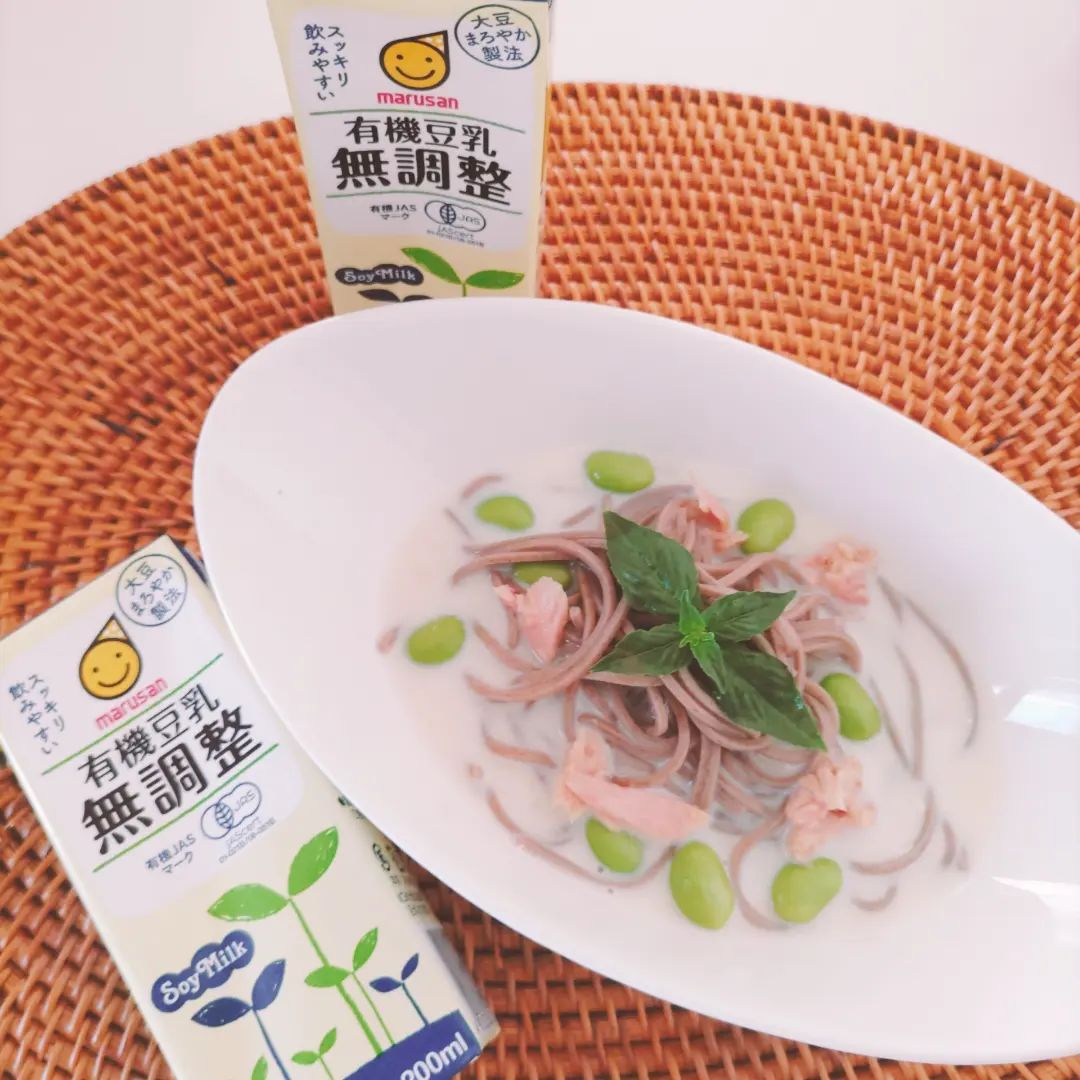 口コミ投稿：.＜ひんやり豆乳そば＞まだまだ暑い日が続くのでランチは豆乳を使ったひんやりお蕎麦…