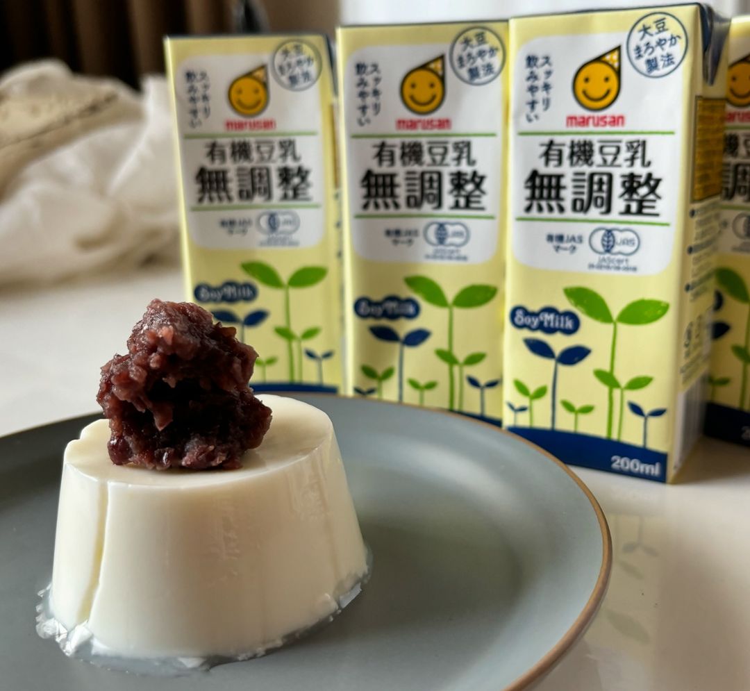 口コミ投稿：♡大豆ひとすじ〜マルサンアイ〜有機豆乳無調整 200㎖　を使って、豆乳寒天ゼリー作っ…