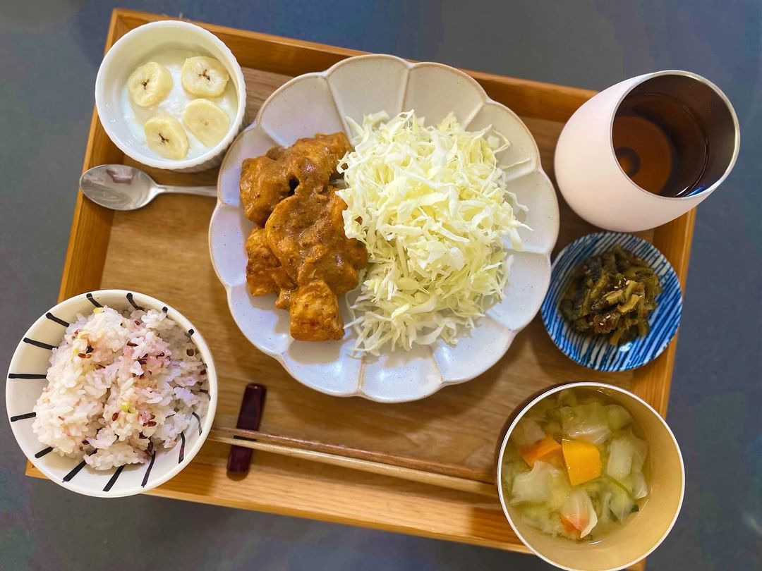 口コミ投稿：..⇢ ⇢ ⇢ 2024.09.13.（金）𓌉◯𓇋..ෆ 雑穀ご飯🍚ෆ お味噌汁（キャベツ、ニラ・南瓜🎃）ෆ …