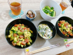 ⁡⁡いつかの晩ごはん⁡◯ポキ丼◯お味噌汁◯たたききゅうり◯しいたけのバター炒め⁡ポキ丼はじめて作ったけど美味しい🥰⁡・････━━━━━━━━━━━････・⁡#今日のごはん…のInstagram画像