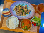 ..⇢ ⇢ ⇢ 2024.04.01.（月）𓌉◯𓇋..ෆ トマトスープ🍅ෆ 鶏レバーとお野菜の炒め物🐔ෆ 野菜サラダ🥗ෆ 果物（林檎🍎）..𓇼〖　ディセンシア トライアルセットO…のInstagram画像