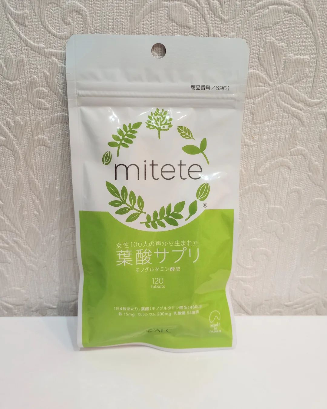 口コミ投稿：mitete リニューアルされた葉酸サプリです🍀4粒当たり480µgの葉酸が配合されています✨…