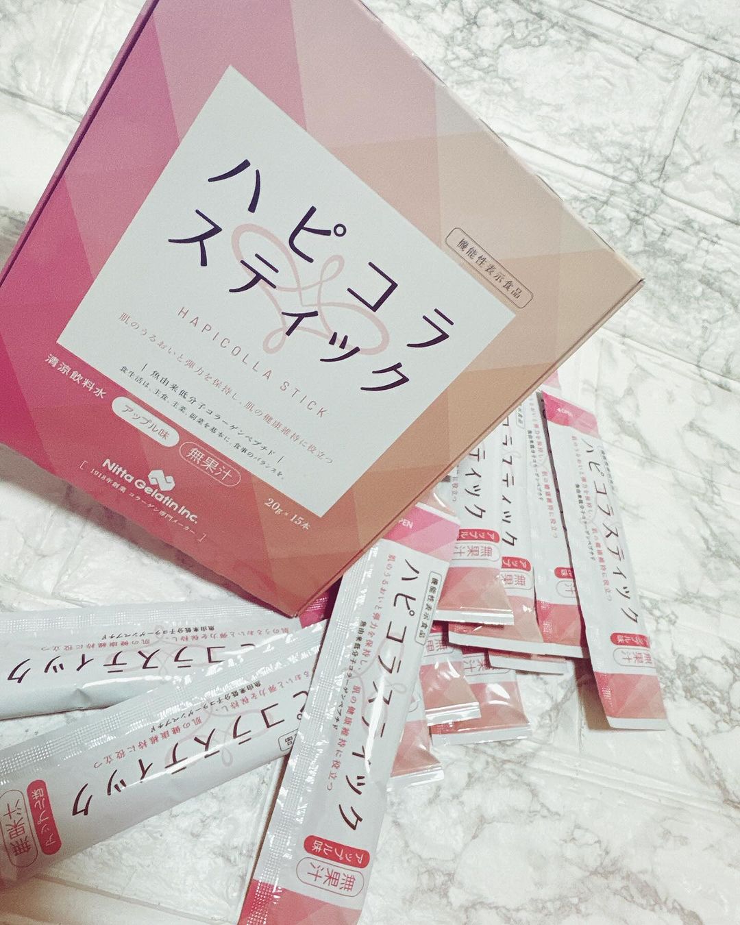 口コミ投稿：ハピコラスティック(コラーゲン)Apple味🍎30日分♡#PR #新田ゼラチン #ハピコラスティ…