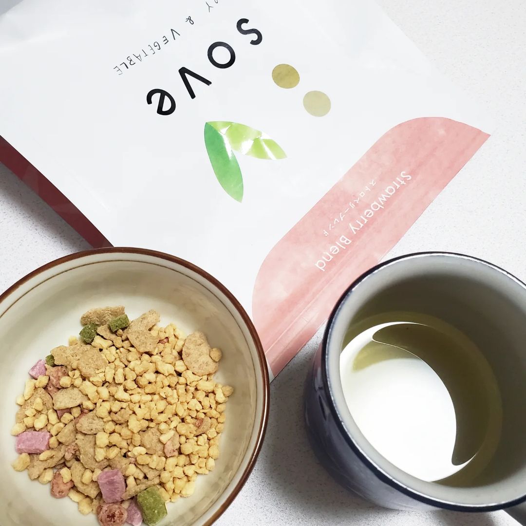 口コミ投稿：SOVE シリアル ストロベリーブレンドは、イチゴの風味があってほのかな甘みもあるの…
