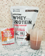 WINZONE プロテイン PERFECT CHOICE 1袋（1kg）ウエイトバーナープレミアムのレビューです✨✨筋トレ🏋️が趣味の夫✨✨私は週3〜4くらいでエアロバイクで有酸素運動をして…のInstagram画像