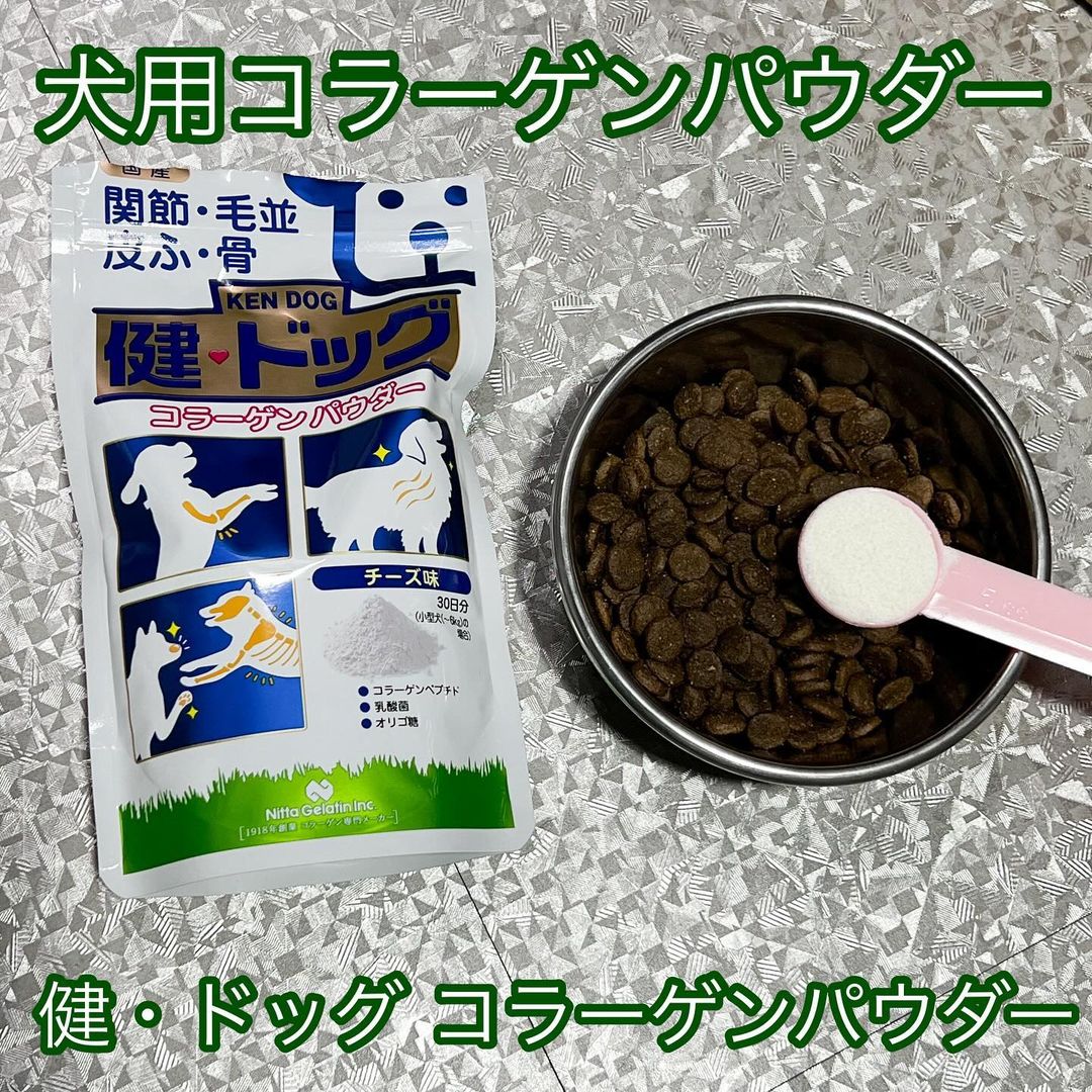 口コミ投稿：【健・ドッグ コラーゲンパウダー】初めてうちの子に、サプリメント的なものを食べさ…
