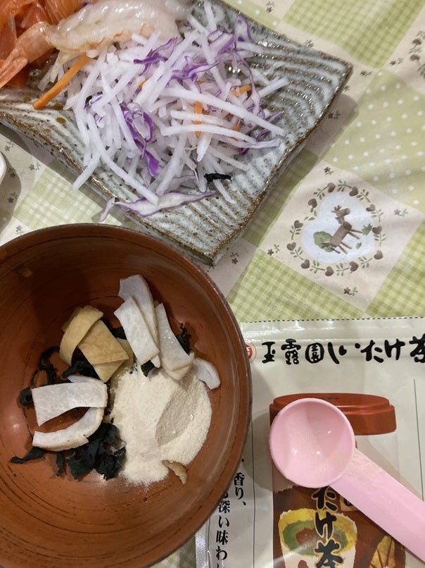 口コミ：しいたけ茶で漬物と汁物の画像（8枚目）