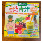 こどもフルーツ青汁　黄色の恵み（１箱30包入り)お試しさせてもらいました✨️甘くていい香りで👶🏻‪‪も一気に完食するよ🥤母も飲んでみたけど甘くて飲みやすかった‼️青汁って聞くと美味しいイメー…のInstagram画像