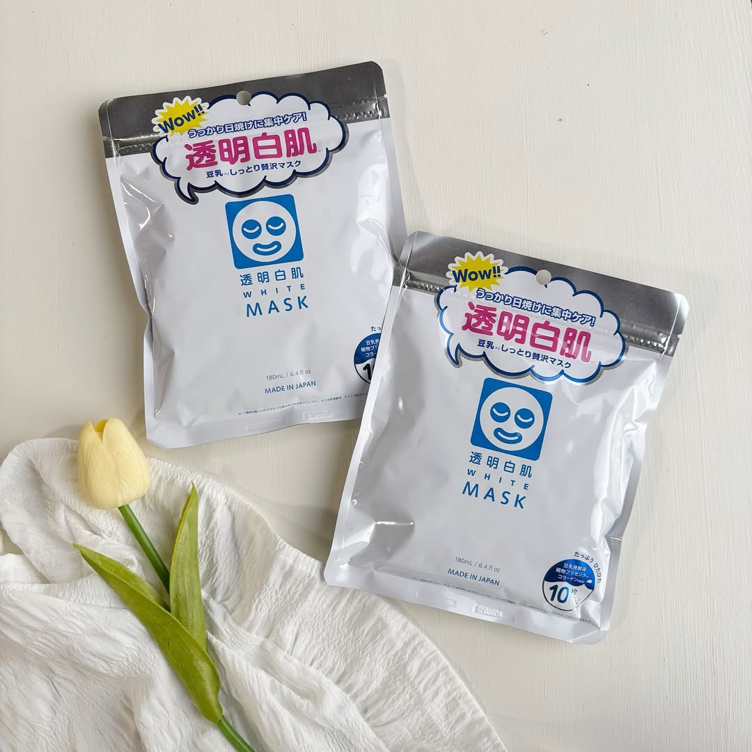 口コミ投稿：透明白肌　ホワイトマスクN⁡うるおいと肌印象を明るくしてくれるシートマスク夏にた…