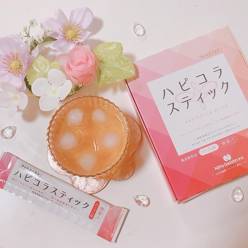 口コミ投稿：ꕤ ハピコラスティック•.¸¸¸.☆いつも夜寝る前にコラーゲンをビタミンCサプリと一緒に…