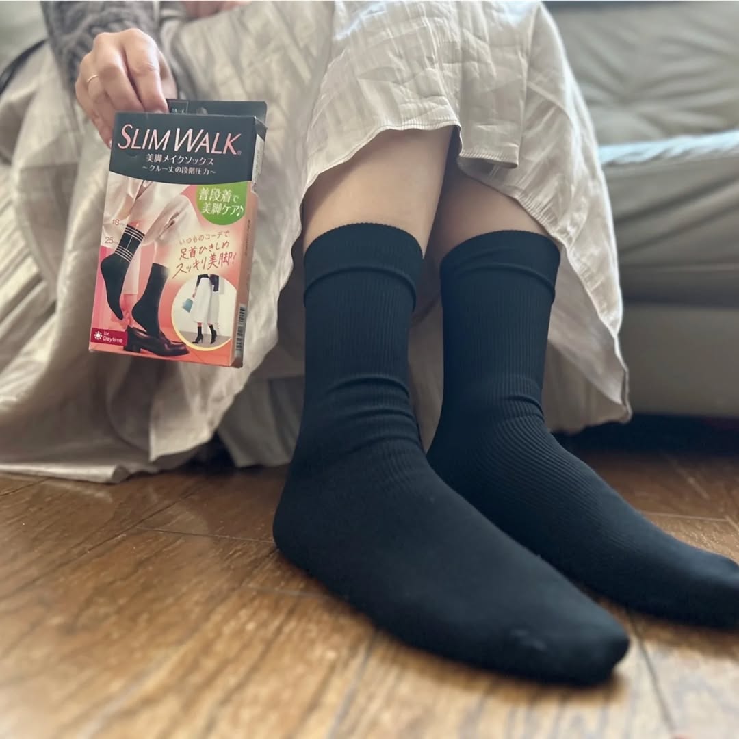 口コミ投稿：【スリムウォーク　美脚メイクソックス】履いてみました♪普段から履くことの多いクル…