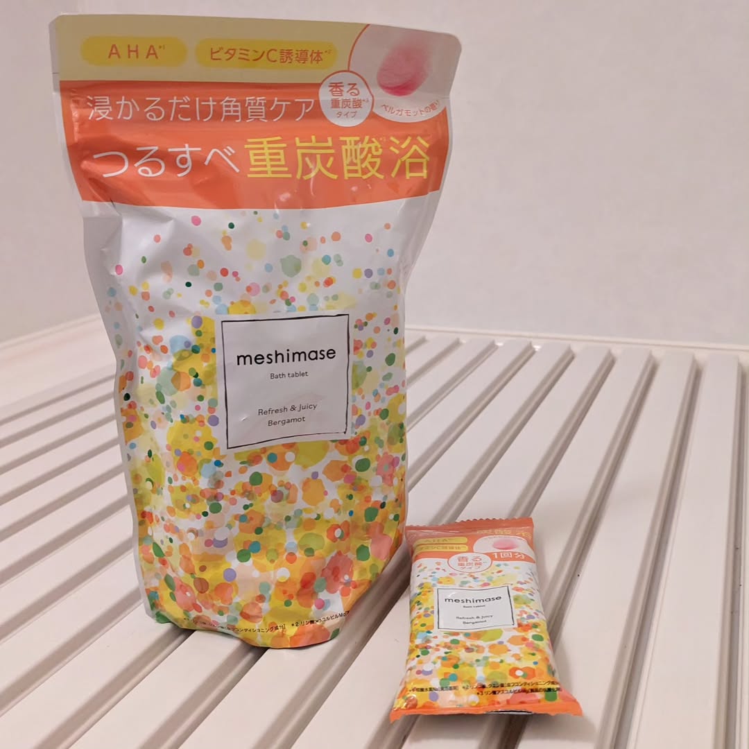 口コミ投稿：meshimase バスタブレット使ってみましたお風呂に浸かるだけで角質ケアができます。…