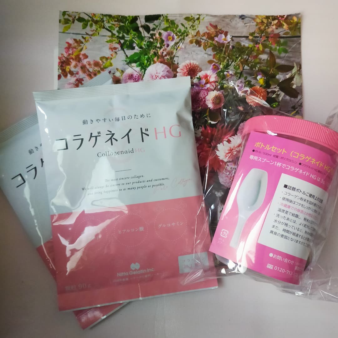 口コミ投稿：コラゲネイドHGは、粒末タイプのコラーゲンです。コラーゲンペプチドに、ビタミンCや…