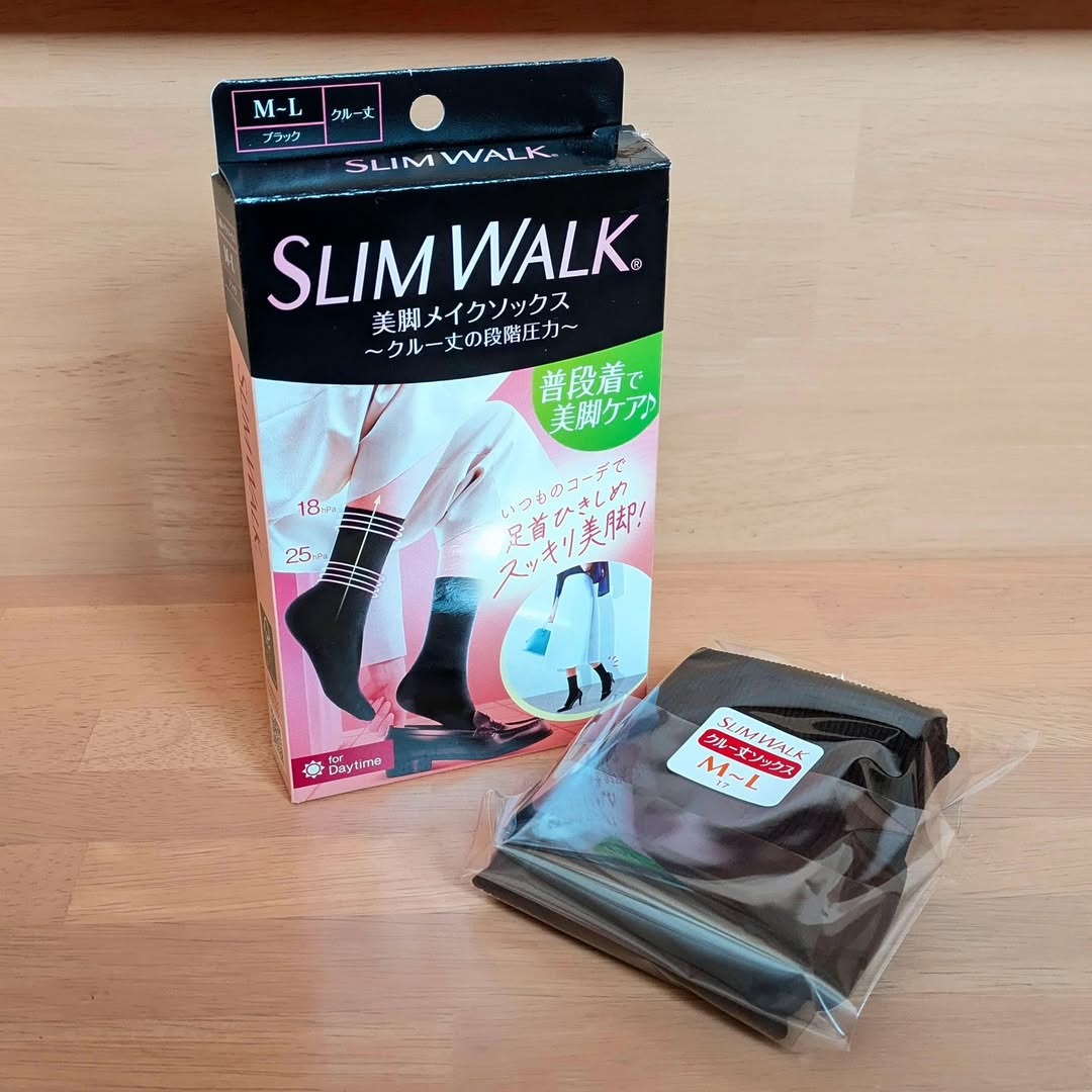 口コミ投稿：【美脚メイクソックス】スリムウォークの新商品。あると便利なクルー丈の着圧ソック…