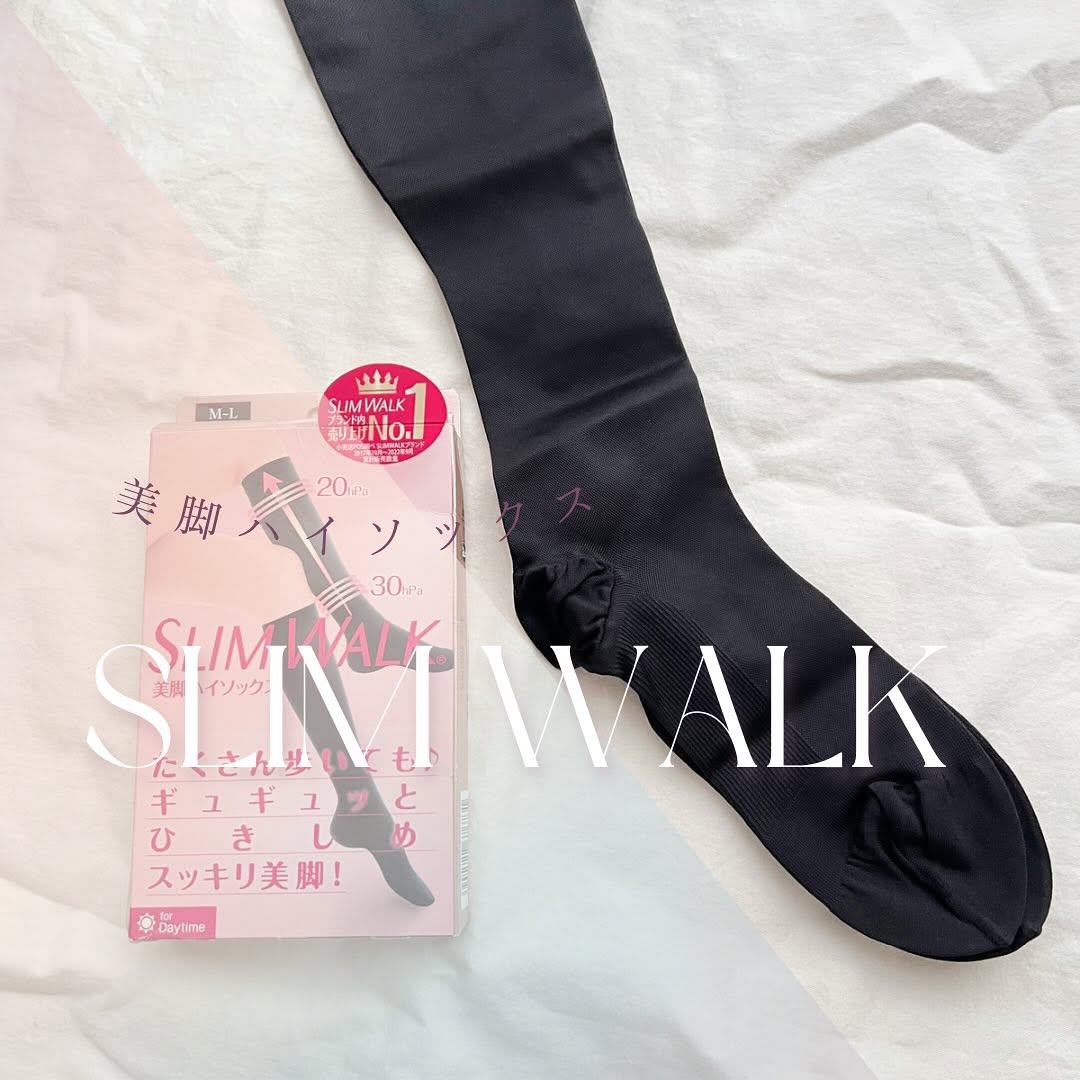 口コミ投稿：⁡⁡⁡スリムウォーク美脚ハイソックス👟⁡⁡⁡むくみケアに日常生活に使える着圧ソックス🫶🏻…
