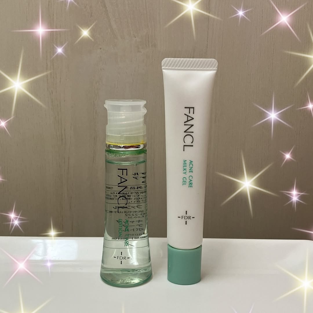 口コミ投稿：アクネケア 化粧液+ジェル乳液セット→　全体的に乾燥肌ですが、Tゾーンはテカリが酷…