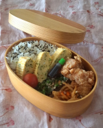 .たまには出社日のお弁当など🍱pic1～5・鶏唐揚げ・ねぎ入りだし巻き卵・大根皮のきんぴら・水菜おひたし・ミニトマト・ご飯pic6～10・チーズ巻き豚カツ・トマトめんつゆの焼…のInstagram画像