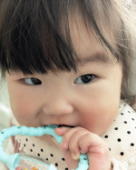 🩵@curaproxjapanクラプロックスベビー　歯がため(0~24か月)1歳の娘に、プレゼントしました🎁🥰カラフルで、ガラガラがついているので興味津々✨リングの左右で、形状が異なる…のInstagram画像