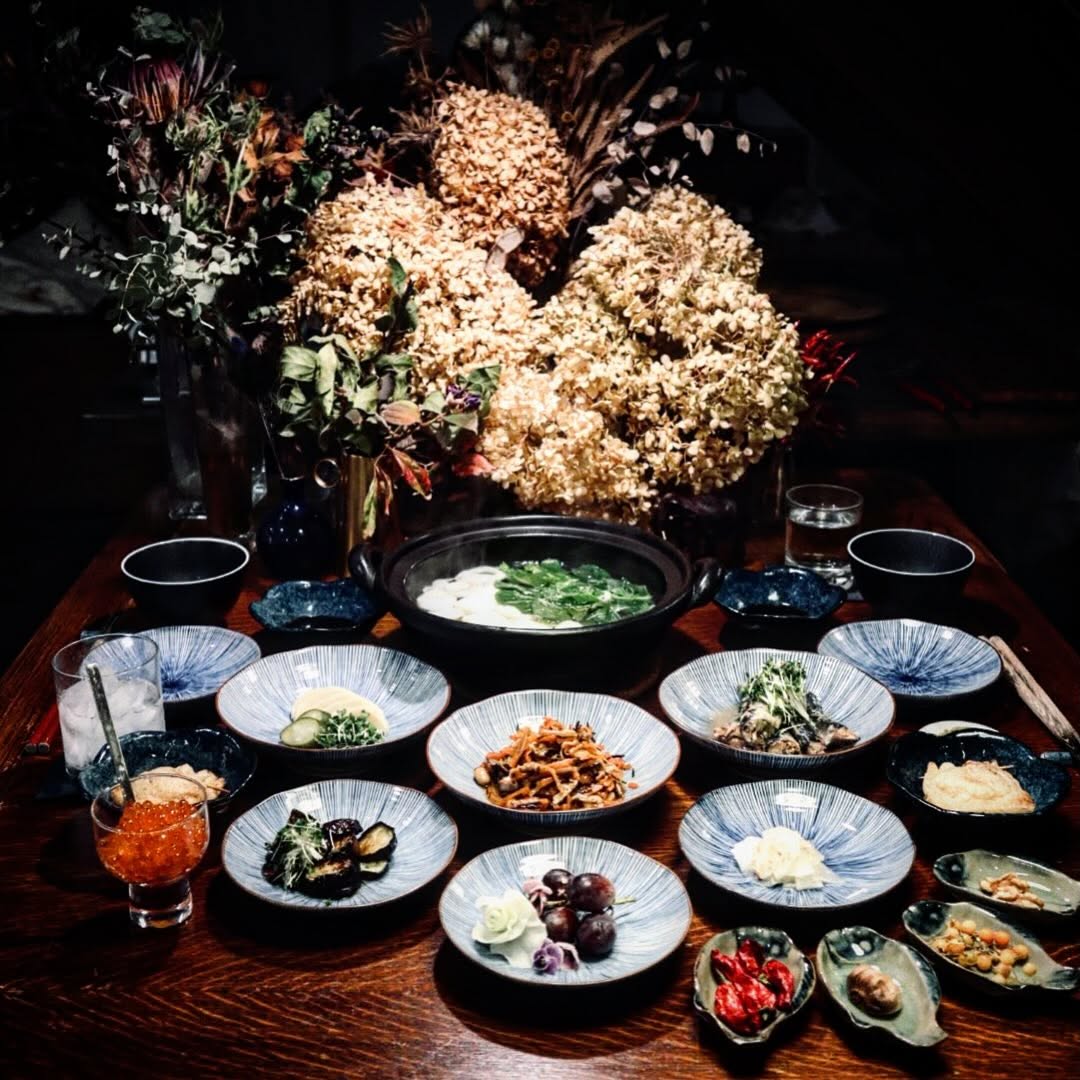 口コミ投稿：先日の夜ごはん。湯豆腐などでした😊．和食のおかずいろいろの夜ごはん、大根のおかず…