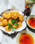 .豆腐の落とし揚げを作りました。豆腐、海老、椎茸、ねぎに卵、マヨネーズ、酒、塩、片栗粉そして正田醤油さま @shoda_shoyu1873 の『塩分を気にする人のおいしいしょうゆ』を入れました…のInstagram画像
