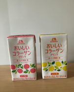 「　おいしいコラーゲンドリンク　」  ピーチ味とレモン味を飲んでみました。 外側からだけでなく内側からのケアに興味があったので、毎日飲みました。 年齢を重ねてお肌の乾燥が気になり始めている私には、ぴっ…のInstagram画像