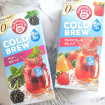 *ポンパドール　コールドブリュー ストロベリー＆オレンジ ８ティーバッグ水出しなのに5分で飲める！色鮮やかで綺麗なコールドブリュー✧ストロベリーとオレンジがほんのり甘酸っぱい味わいなス…のInstagram画像