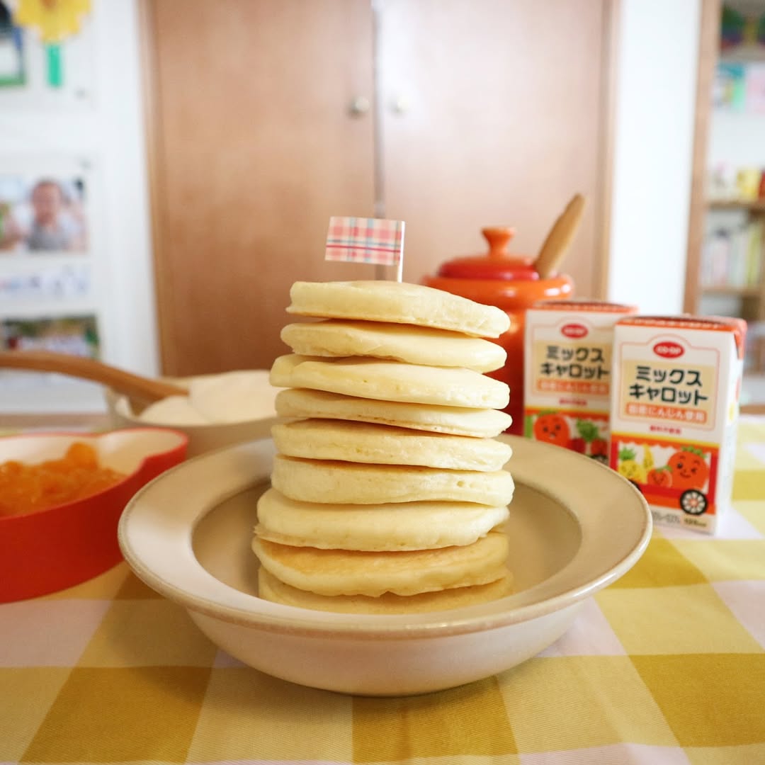 口コミ投稿：🥞　　　今日のおやつはおうちCO-OPのパンケーキ🥞　　　　　　次男が卵アレルギーなの…